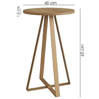 Mesa Lateral Para Sala De Estar 27940 Hanover Dourado Artesano - 3