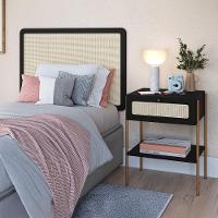 Cabeceira Solteiro E Mesa Cabeceira Palinha 28975 Nero Dourado Artesano - 7