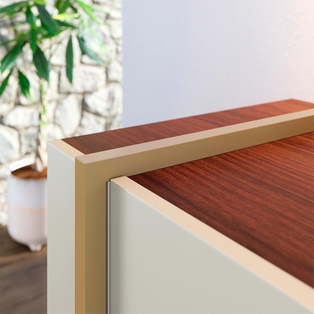 Balcao Buffet 160 Cm Copacabana Dourado Off White Nogueira Real Colibri - 9