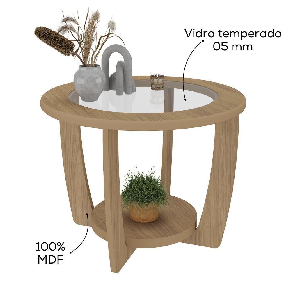 Rack Tv 65 Pol Buffet E Mesa De Centro Carvalho Terracota Arly - 5