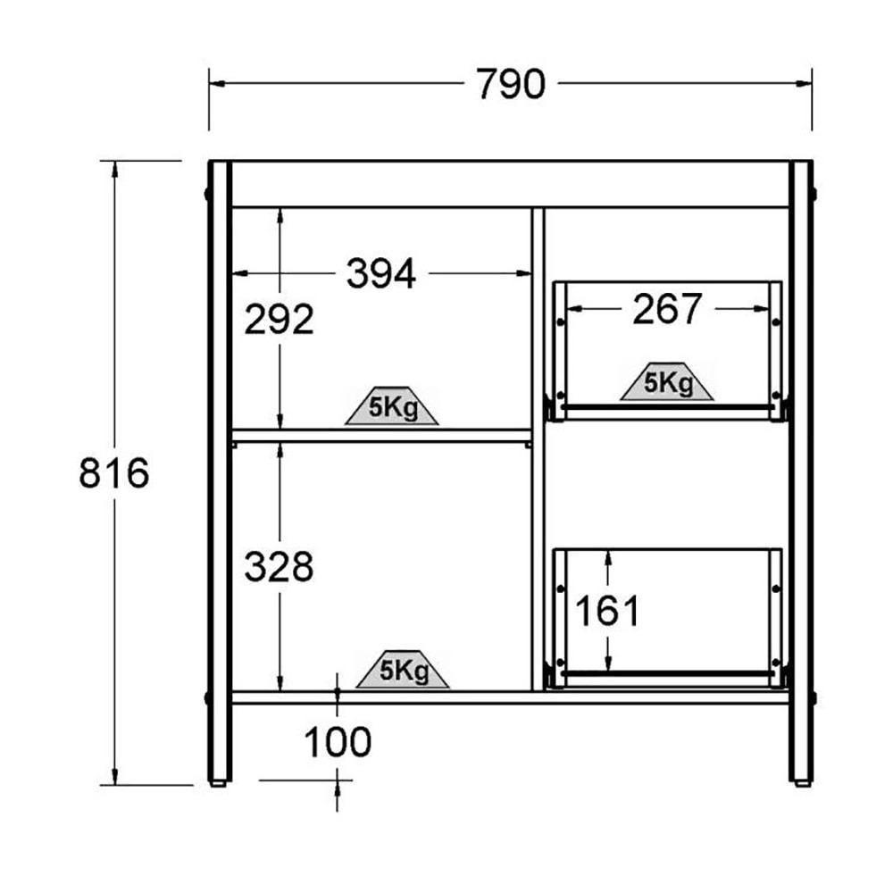 Gabinete Banheiro Com Lavatorio 1 Pt 2 Gv 79 Cm Bn01 Preto Dtall Preto - 6