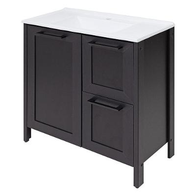 Gabinete Banheiro Com Lavatorio 1 Pt 2 Gv 79 Cm Bn01 Preto Dtall Preto