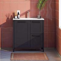 Gabinete Banheiro Com Lavatorio 1 Pt 2 Gv 79 Cm Bn01 Preto Dtall Preto - 2