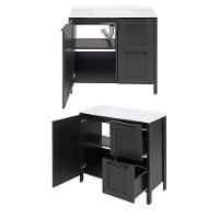 Gabinete Banheiro Com Lavatorio 1 Pt 2 Gv 79 Cm Bn01 Preto Dtall Preto - 5