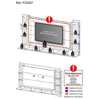 Painel Com Suporte E Espelho Para Tv Até 65´´ Nairobi Plus Fg3357 Preto - 3