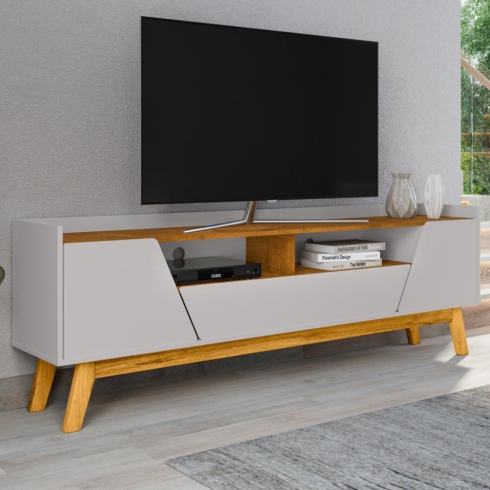 Rack Bancada Tv 70 Pol 180 Cm Florenca Off White Naturalle Bechara - 2