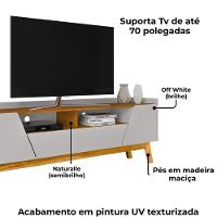 Rack Bancada Tv 70 Pol 180 Cm Florenca Off White Naturalle Bechara - 5