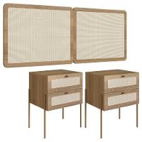 Cabeceira Casal 160 Cm 02 Mesas Cabeceira Palinha 28978 Hanover Dourado Artesano - 1