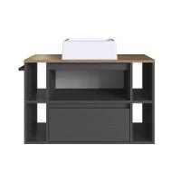 Gabinete Para Banheiro Com Cuba 01 Porta 80cm Mel Grafite Proddy Mel - 5