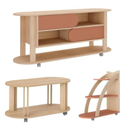 Rack 65 Pol Mesa Centro E Apoio Sala Ma4 Naturale Terracota Arly
