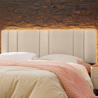 Cabeceira Modulada King 200 Cm Com Led Boucle Bege Vconcept - 5