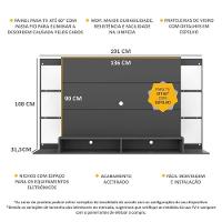 Painel Com Espelho Para Tv Até 60´´ Nairóbi Fg3150 Grafite - 7