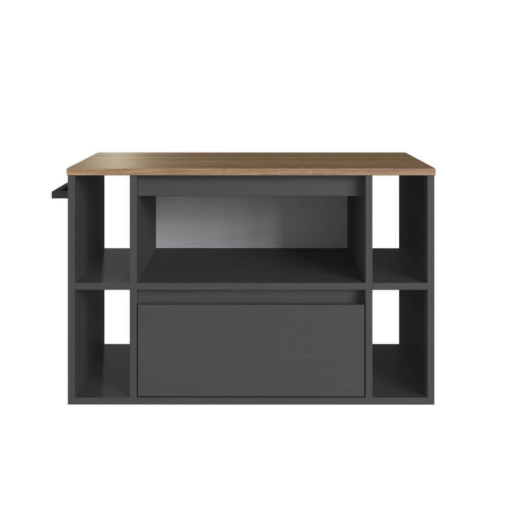 Gabinete Para Banheiro 01 Porta 01 Gaveta 80cm Mel Grafite Proddy Mel - 5