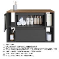 Gabinete Para Banheiro 01 Porta 01 Gaveta 80cm Mel Grafite Proddy Mel