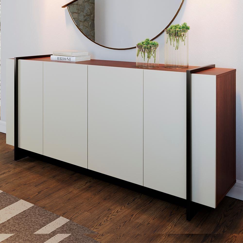 Balcao Buffet 160 Cm Copacabana Preto Off White Nogueira Real Colibri - 2