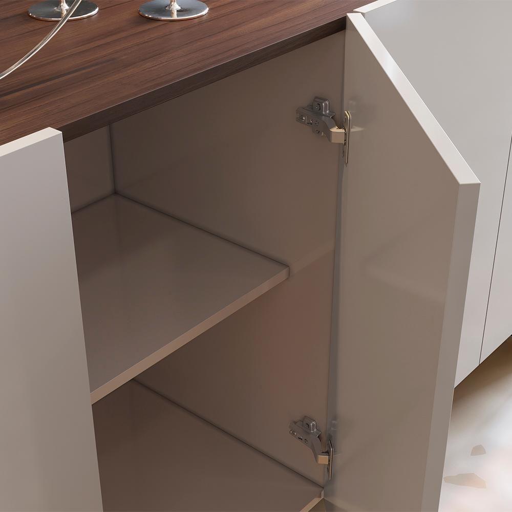 Balcao Buffet 160 Cm Copacabana Preto Off White Nogueira Real Colibri - 8