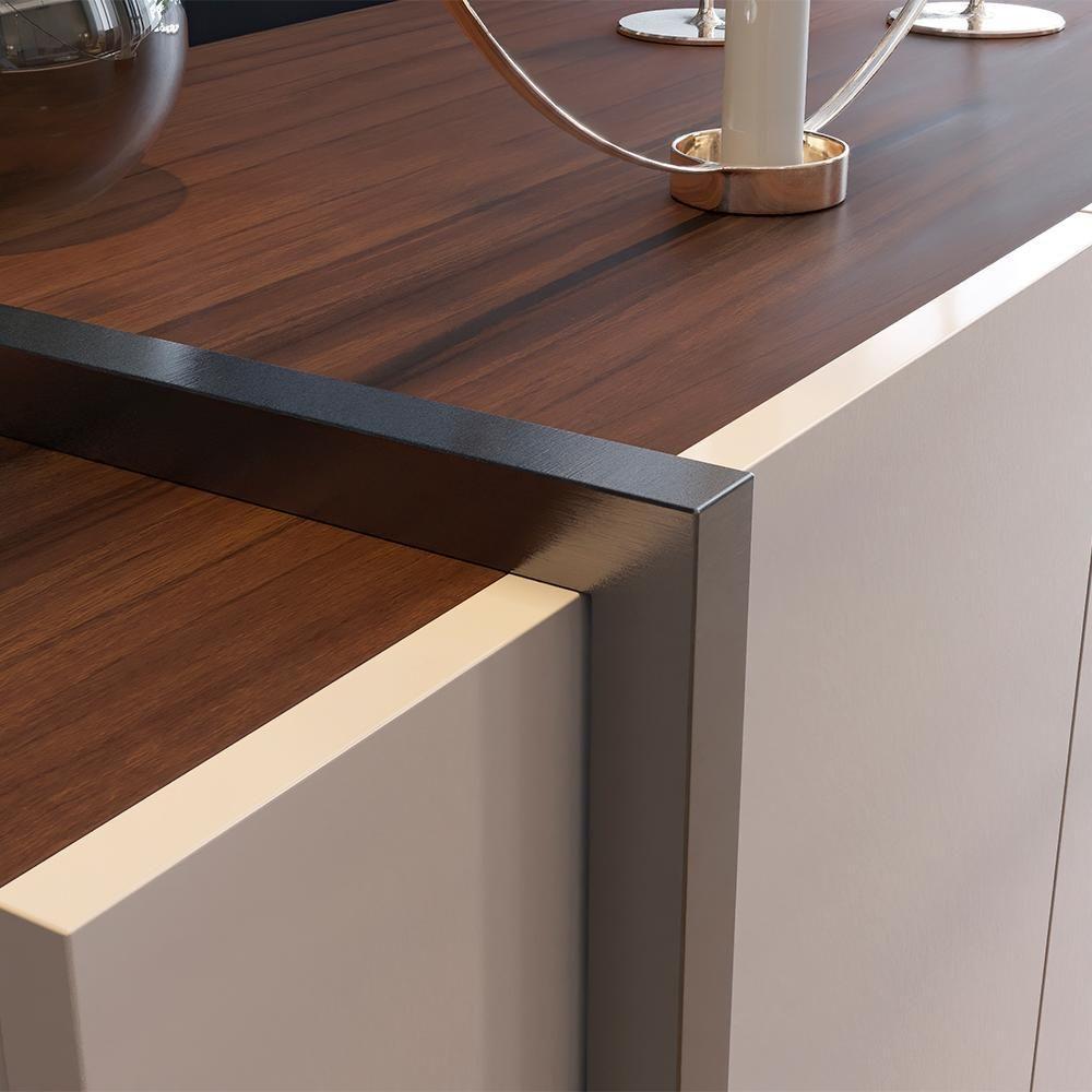 Balcao Buffet 160 Cm Copacabana Preto Off White Nogueira Real Colibri - 9