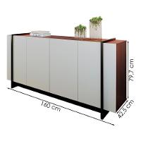 Balcao Buffet 160 Cm Copacabana Preto Off White Nogueira Real Colibri - 3