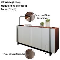 Balcao Buffet 160 Cm Copacabana Preto Off White Nogueira Real Colibri - 6