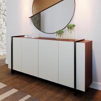 Balcao Buffet 160 Cm Copacabana Preto Off White Nogueira Real Colibri - 10