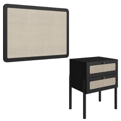 Cabeceira Solteiro E Mesa Cabeceira Palinha 27976 Nero Preto Artesano