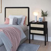 Cabeceira Solteiro E Mesa Cabeceira Palinha 27976 Nero Preto Artesano - 7