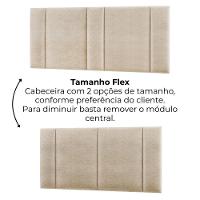 Cabeceira Modulada Casal Queen 160 Cm Com Led Linho Bege Vconcept - 6