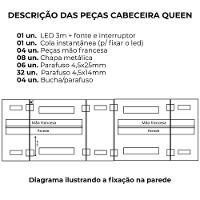 Cabeceira Modulada Casal Queen 160 Cm Com Led Linho Bege Vconcept - 8