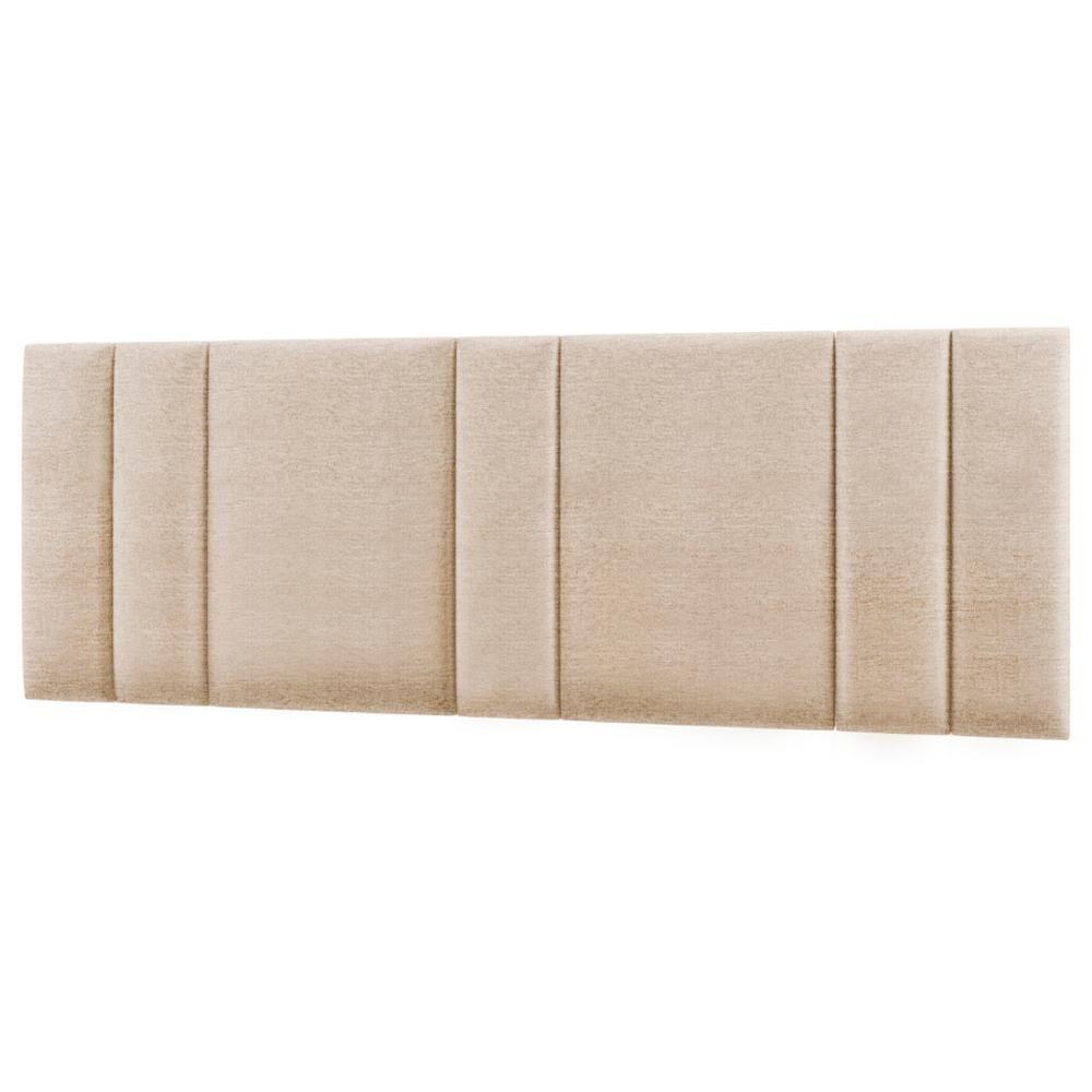 Cabeceira Modulada King 200 Cm Com Led Linho Bege Vconcept - 1