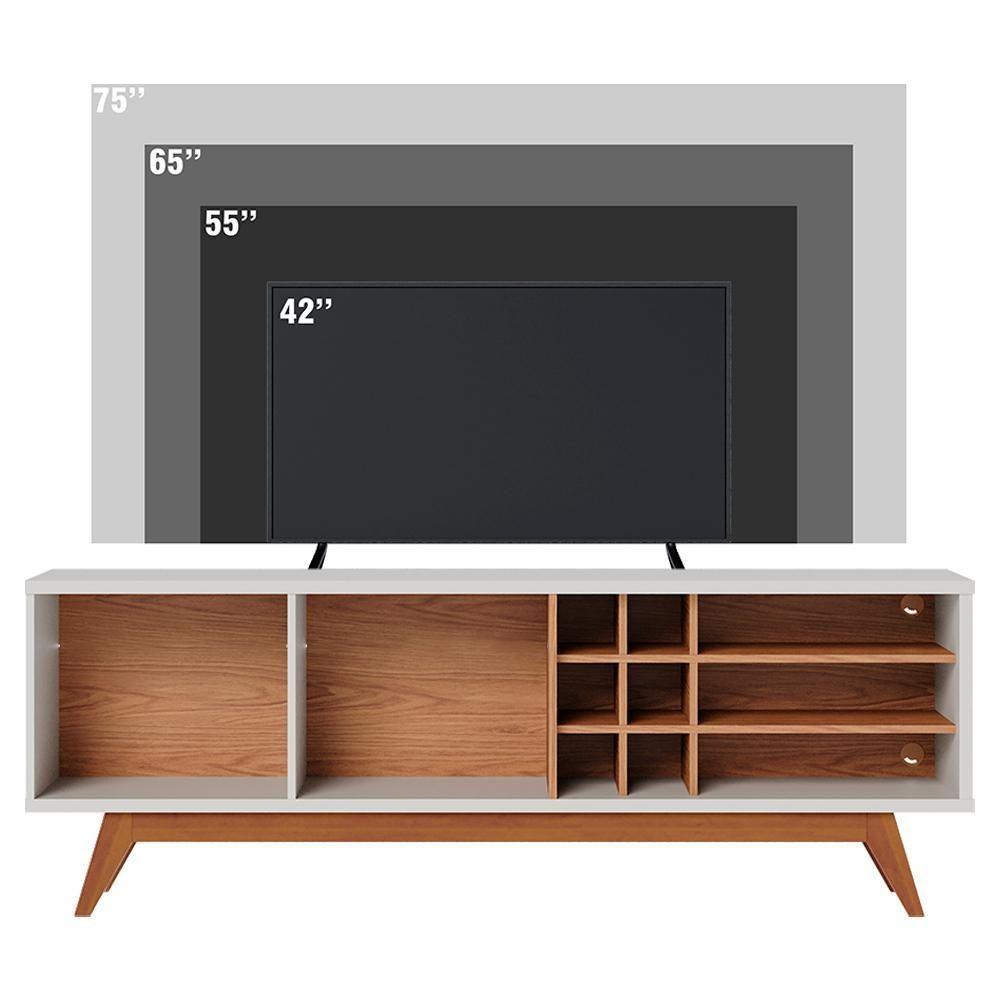 Rack Bancada Tv 70 Pol 180 Cm Noronha Off White Matte Freijo Colibri - 6