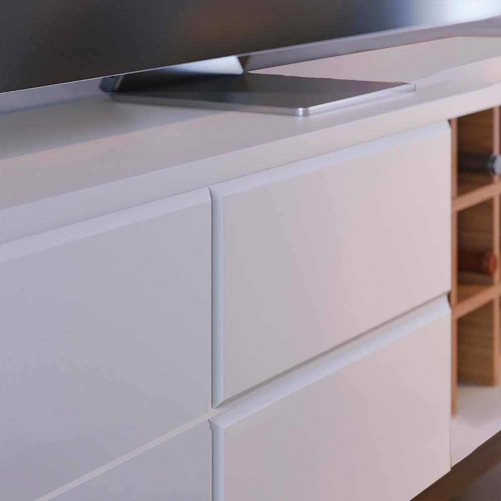 Rack Bancada Tv 70 Pol 180 Cm Noronha Off White Matte Freijo Colibri - 7
