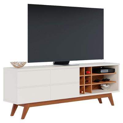 Rack Bancada Tv 70 Pol 180 Cm Noronha Off White Matte Freijo Colibri