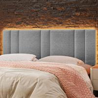 Cabeceira Modulada King 200 Cm Com Led Linho Cinza Vconcept - 8