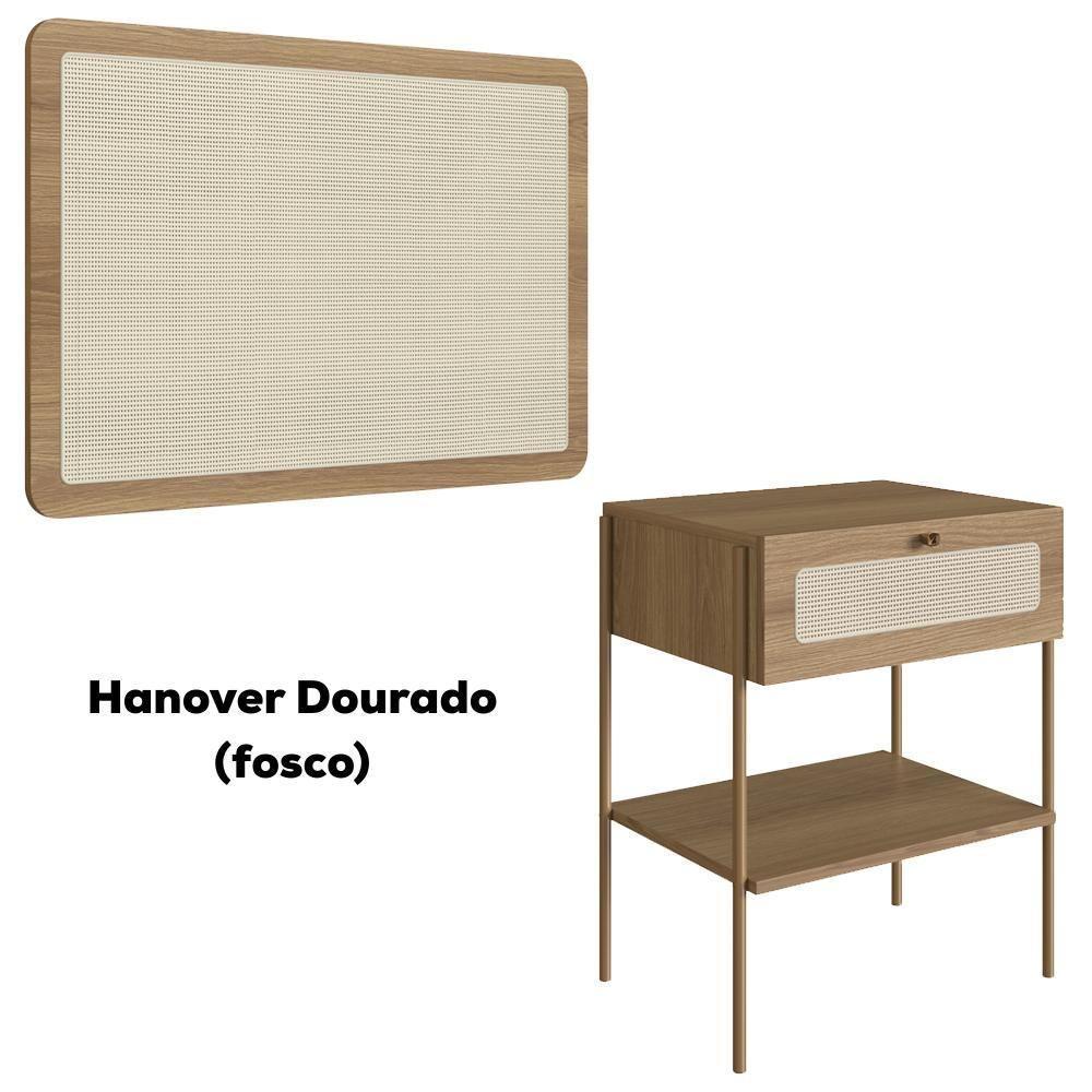 Cabeceira Solteiro E Mesa Cabeceira Palinha 28975 Hanover Dourado Artesano - 4