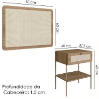 Cabeceira Solteiro E Mesa Cabeceira Palinha 28975 Hanover Dourado Artesano - 3