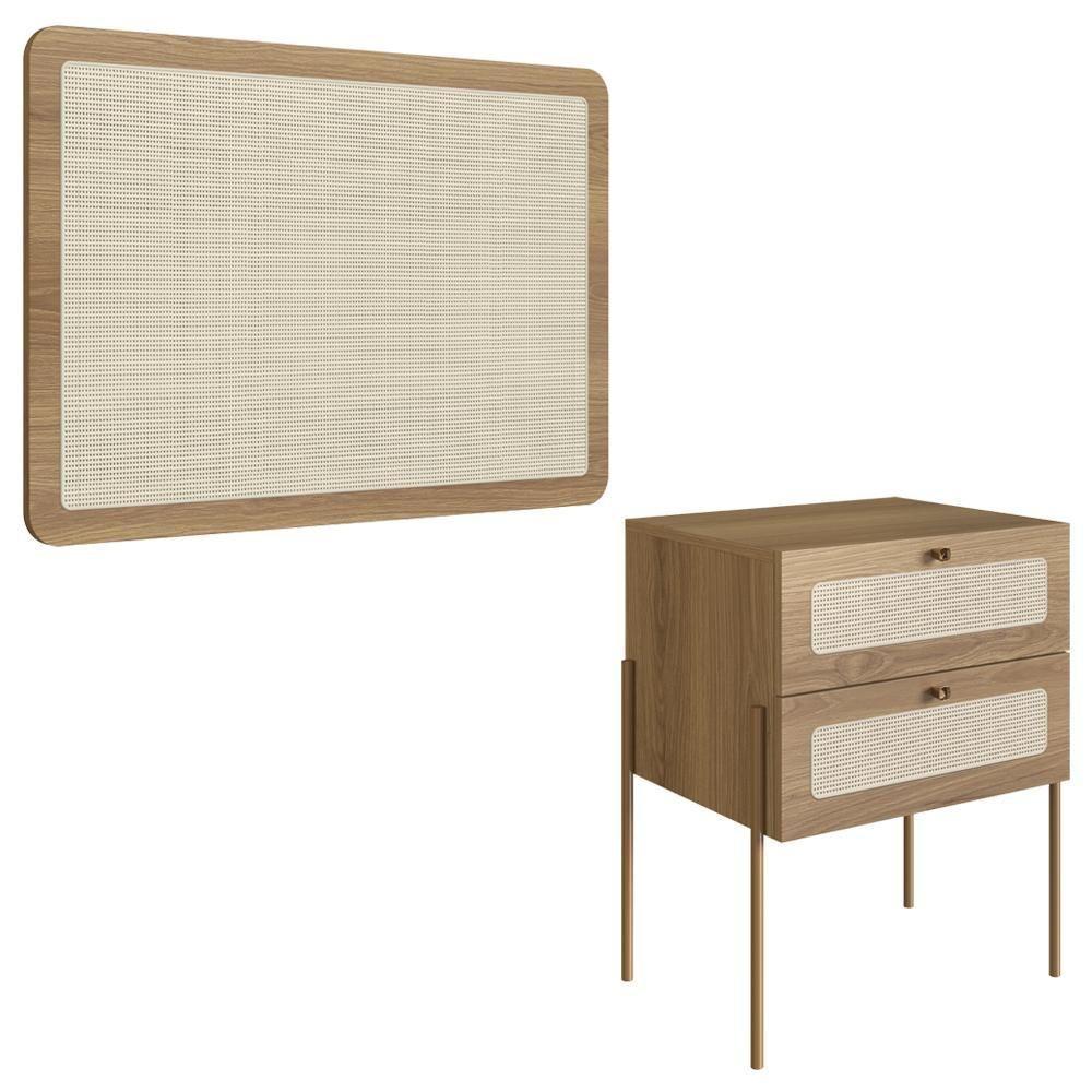 Cabeceira Solteiro E Mesa Cabeceira Palinha 28976 Hanover Dourado Artesano - 1