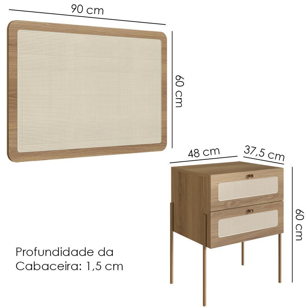 Cabeceira Solteiro E Mesa Cabeceira Palinha 28976 Hanover Dourado Artesano - 7