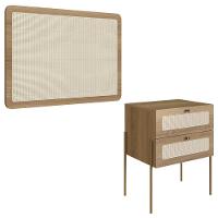 Cabeceira Solteiro E Mesa Cabeceira Palinha 28976 Hanover Dourado Artesano - 1