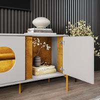 Painel Maresias E Rack Juquehy Tv 75 Pol 180 Cm Off White Naturalle Bechara - 7