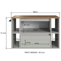 Gabinete Para Banheiro 01 Porta 01 Gaveta 80cm Mel Arenas Proddy Mel - 3