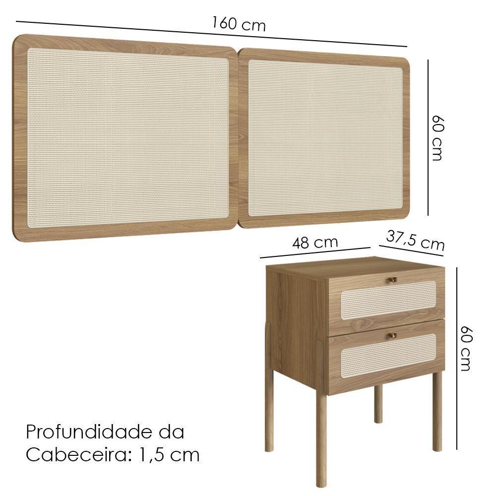 Cabeceira Casal 160 Cm 02 Mesas Cabeceira Palinha 27978 Hanover Artesano Hanover - 3