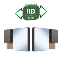 Conjunto Gabinete Com Cuba E Espelheira 80cm Mel Grafite Proddy Mel - 6