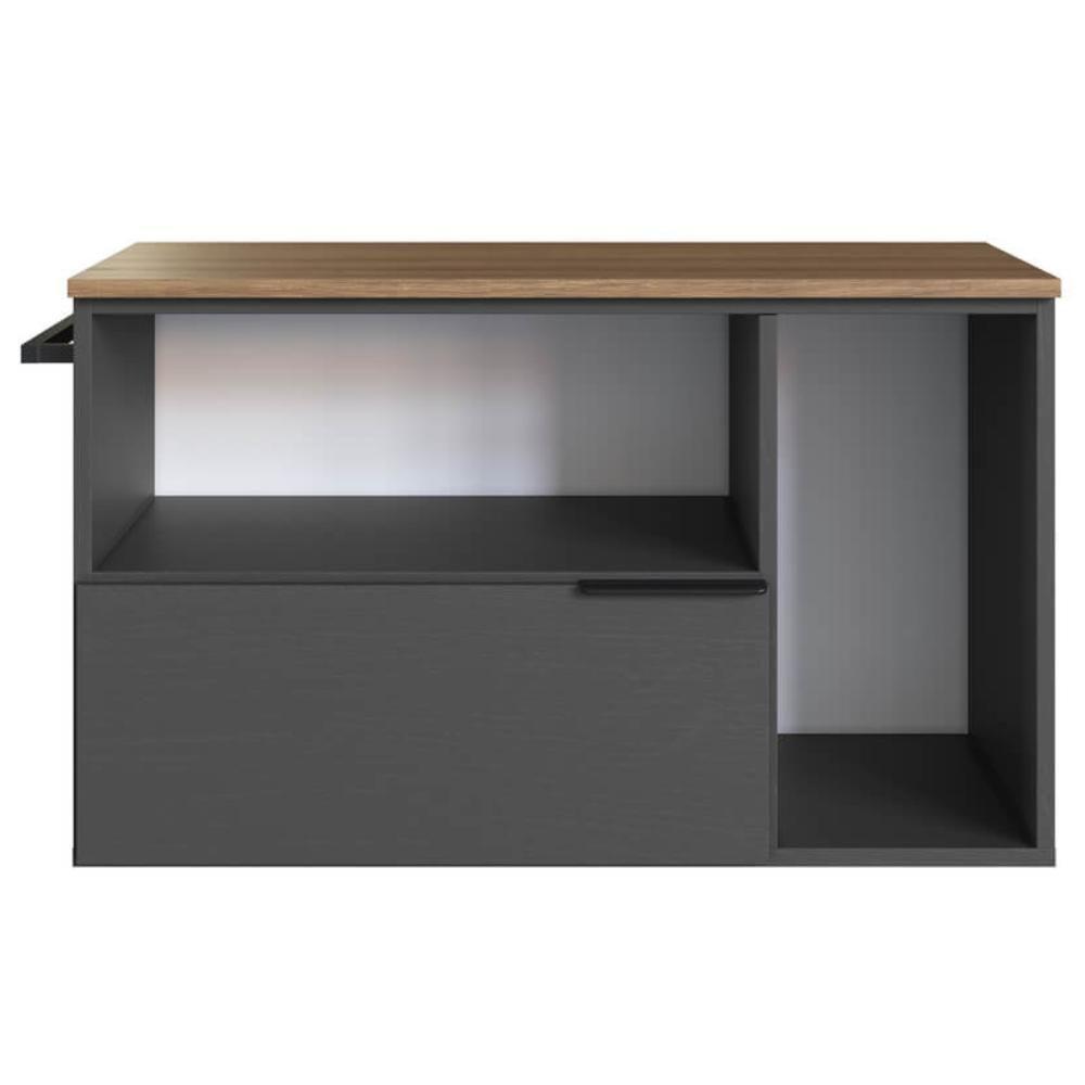 Gabinete Para Banheiro 02 Portas 01 Gaveta 80cm Mel Grafite Proddy Mel - 5