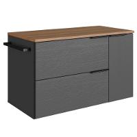 Gabinete Para Banheiro 02 Portas 01 Gaveta 80cm Mel Grafite Proddy Mel - 1