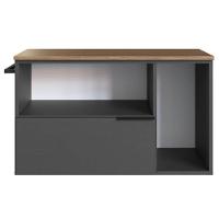 Gabinete Para Banheiro 02 Portas 01 Gaveta 80cm Mel Grafite Proddy Mel - 5