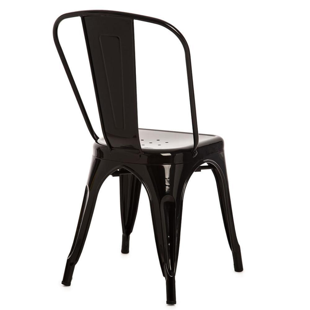 Kit 4 Cadeiras Tolix Iron Titan Anm6671f Anima Office Ferro Pintura Epóxi Preto - 4