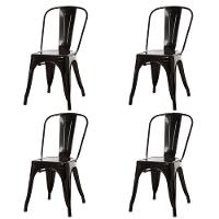 Kit 4 Cadeiras Tolix Iron Titan Anm6671f Anima Office Ferro Pintura Epóxi Preto - 1