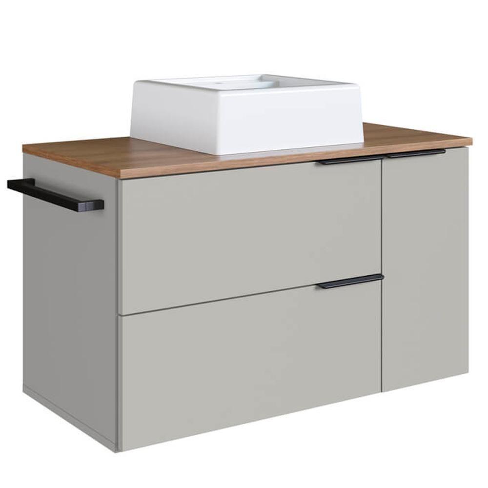 Gabinete Para Banheiro Com Cuba 01 Gav 80cm Mel Arenas Proddy Mel - 1