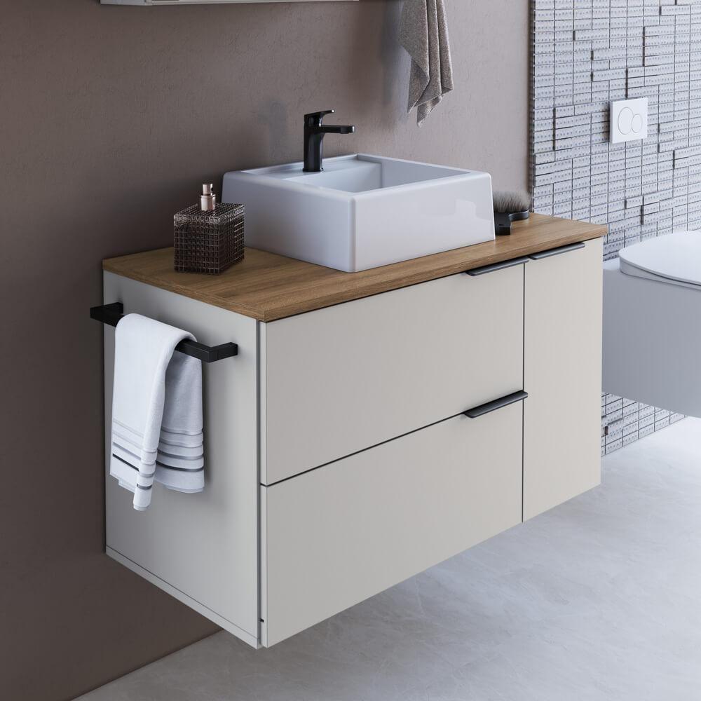 Gabinete Para Banheiro Com Cuba 01 Gav 80cm Mel Arenas Proddy Mel - 2