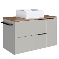 Gabinete Para Banheiro Com Cuba 01 Gav 80cm Mel Arenas Proddy Mel - 1